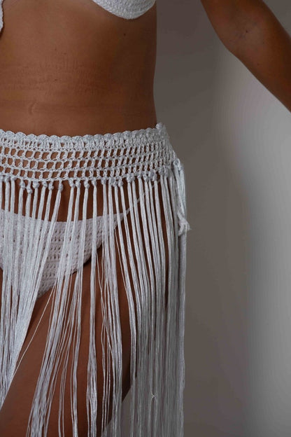 Jupe de Plage Blanc - Crochet