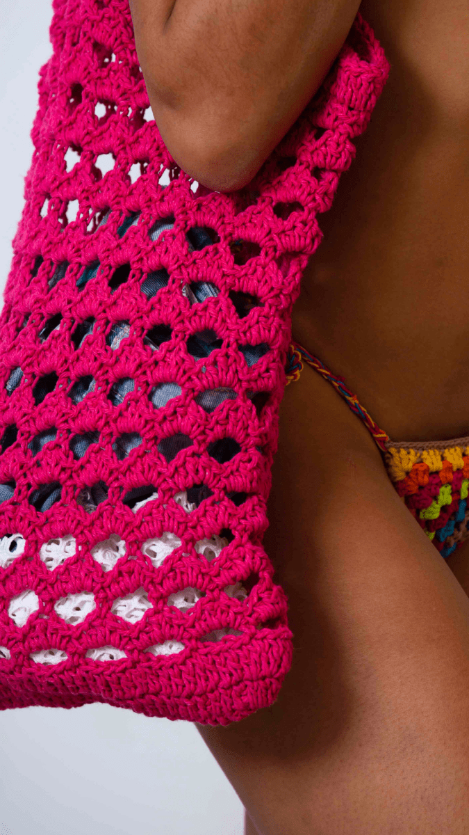 Sac en Crochet Rose Solaire