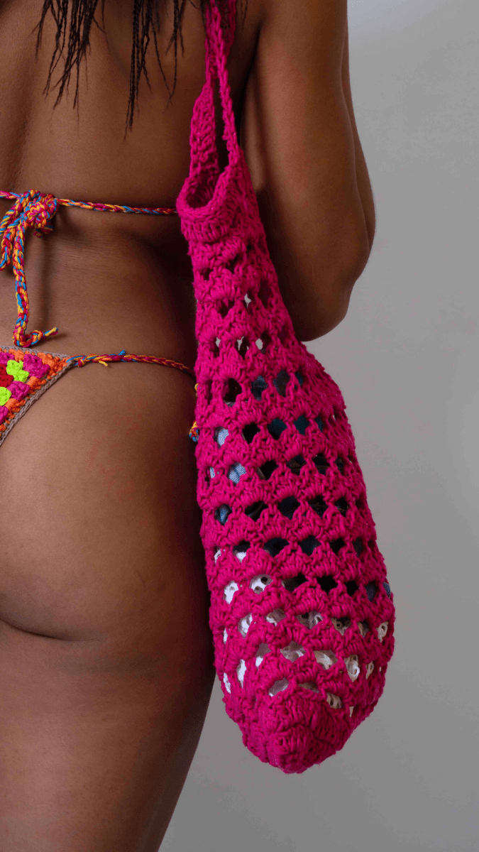 Sac en Crochet Rose Solaire